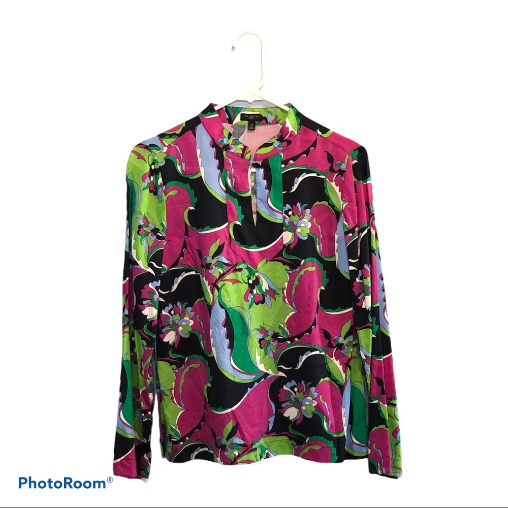 TALBOTS PETITES WOMENS long sleeved blouse size 6p